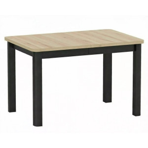 Стіл обідній кухонний розкладний Oskar (120–200)×80 см Ламінована плита Дуб / Чорний каркас