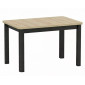 Стіл обідній кухонний розкладний Oskar (120–200)×80 см Ламінована плита Дуб / Чорний каркас