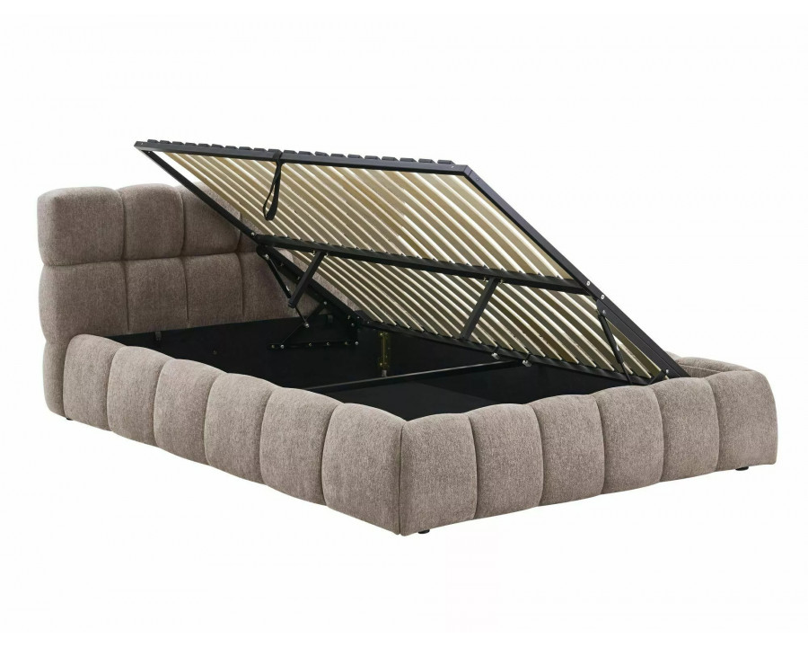 Ліжко полуторне м'яке Parma Raven 140×200 Темно-бежева тканина