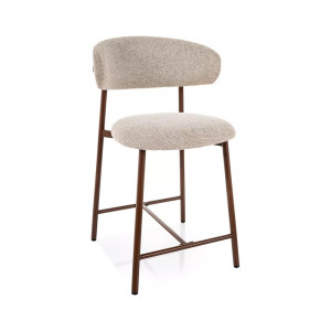 Напівбарний стілець кухонний Elton H-2 Noelle Бежева тканина / Горіх каркас