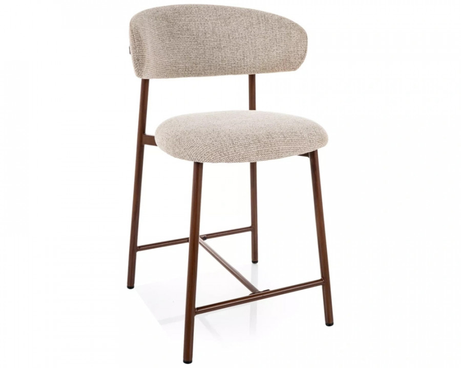 Напівбарний стілець кухонний Elton H-2 Noelle Бежева тканина / Горіх каркас