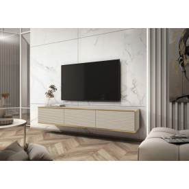 Тумба під телевізор навісна Оро / Oro 3-дверна RTV175 MDF Бежевий Ш175xВ30 см.