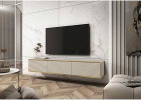Тумба під телевізор навісна Оро / Oro 3-дверна RTV175 MDF Бежевий Ш175xВ30 см.