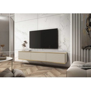 Тумба під телевізор навісна Оро / Oro 3-дверна RTV175 MDF Бежевий Ш175xВ30 см.