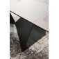 Стіл обідній розкладний PETERSON CERAMIC Білий Statuario Venato / Чорний мат (160-240)X90