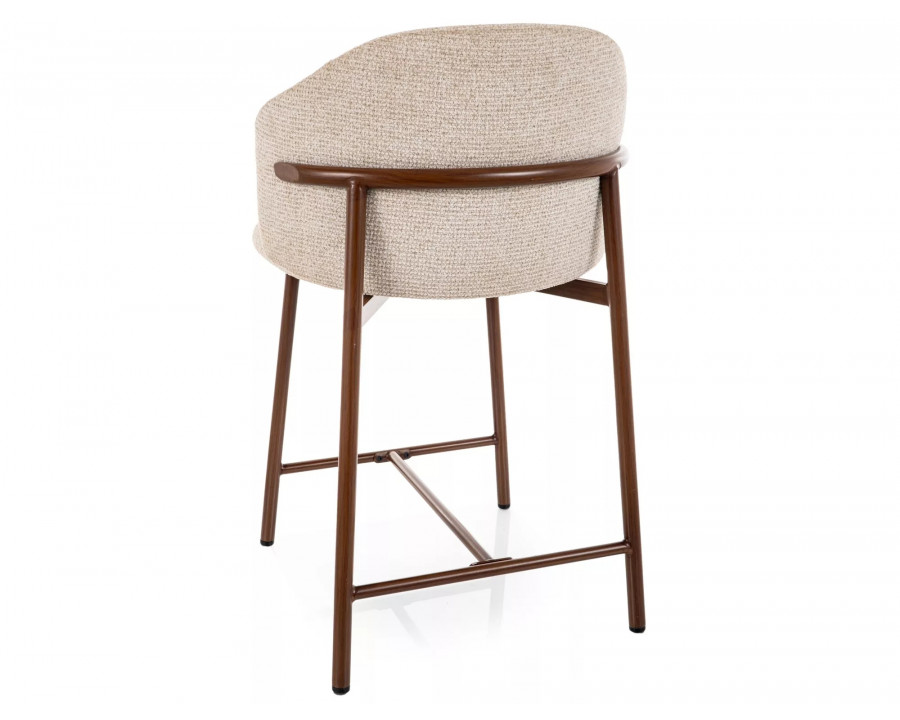 Напівбарний стілець кухонний Osaka H-2 Світло-бежева тканина / Горіх каркас