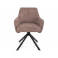 Стілець кухонний обідній м'який Notti Leo Темно-бежева тканина / Чорний каркас
