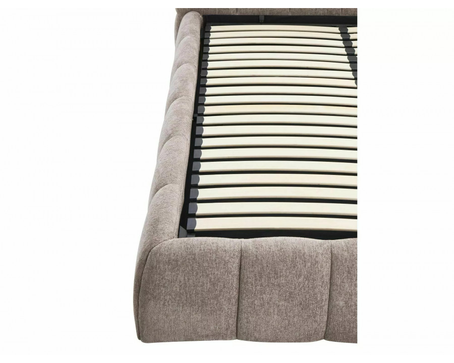 Ліжко полуторне м'яке Parma Raven 140×200 Темно-бежева тканина