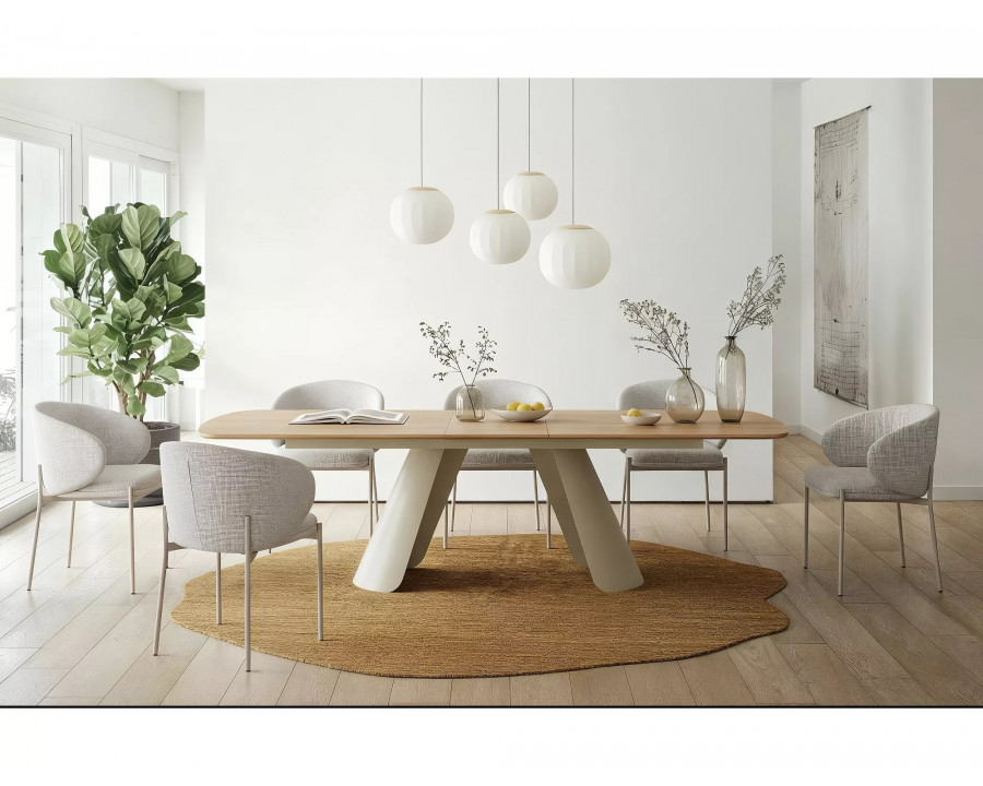 Стіл обідній кухонний розкладний Canon (200–240)×100 см Дуб / Кашемір каркас