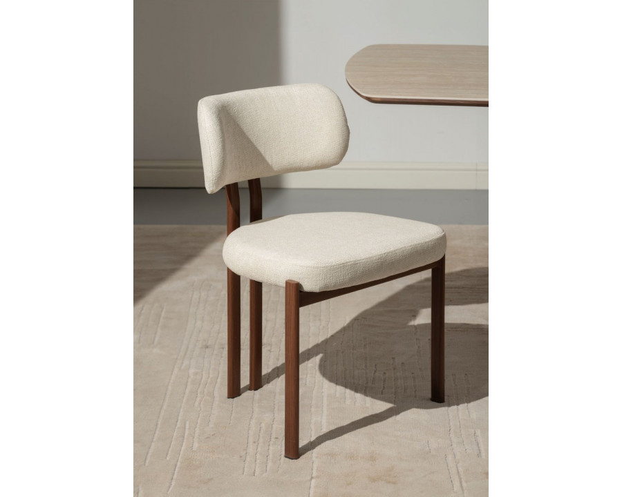 Cтілець кухонний TANO горіх метал/бежева тканина