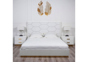 Ліжко 1,8 Інфініті екошкіра сучасне 1830x2030x1380 білий