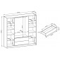 Шафа для одягу Келлі / Kelly 4D 4-дверна Кашемір 206х51х200 см.