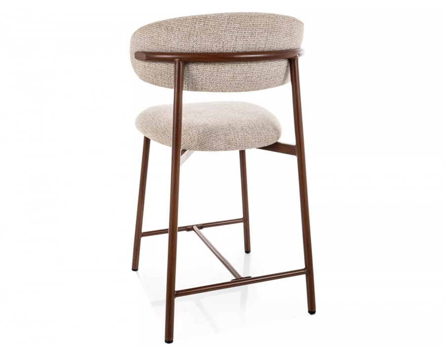 Напівбарний стілець кухонний Elton H-2 Noelle Бежева тканина / Горіх каркас