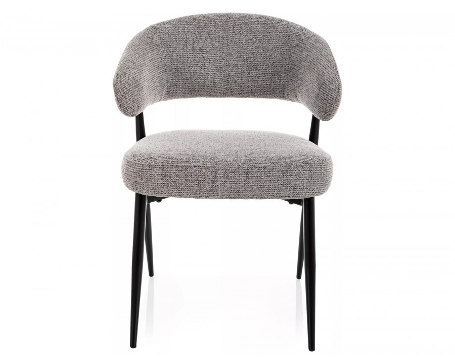 Стілець кухонний обідній м'який Lucio Noelle Сіра тканина / Чорний каркас