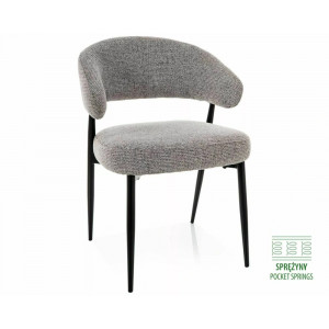 Стілець кухонний обідній м'який Lucio Noelle Сіра тканина / Чорний каркас