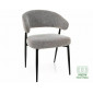 Стілець кухонний обідній м'який Lucio Noelle Сіра тканина / Чорний каркас