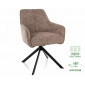 Стілець кухонний обідній м'який Notti Leo Темно-бежева тканина / Чорний каркас