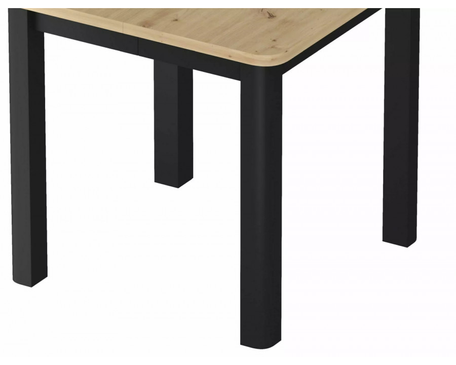 Стіл обідній кухонний розкладний Oskar (120–200)×80 см Ламінована плита Дуб / Чорний каркас