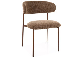 Стілець кухонний обідній м'який Elton D Капучіно тканина Noelle / Горіх каркас