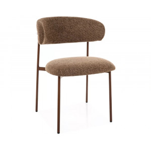 Стілець кухонний обідній м'який Elton D Капучіно тканина Noelle / Горіх каркас