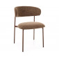 Стілець кухонний обідній м'який Elton D Капучіно тканина Noelle / Горіх каркас