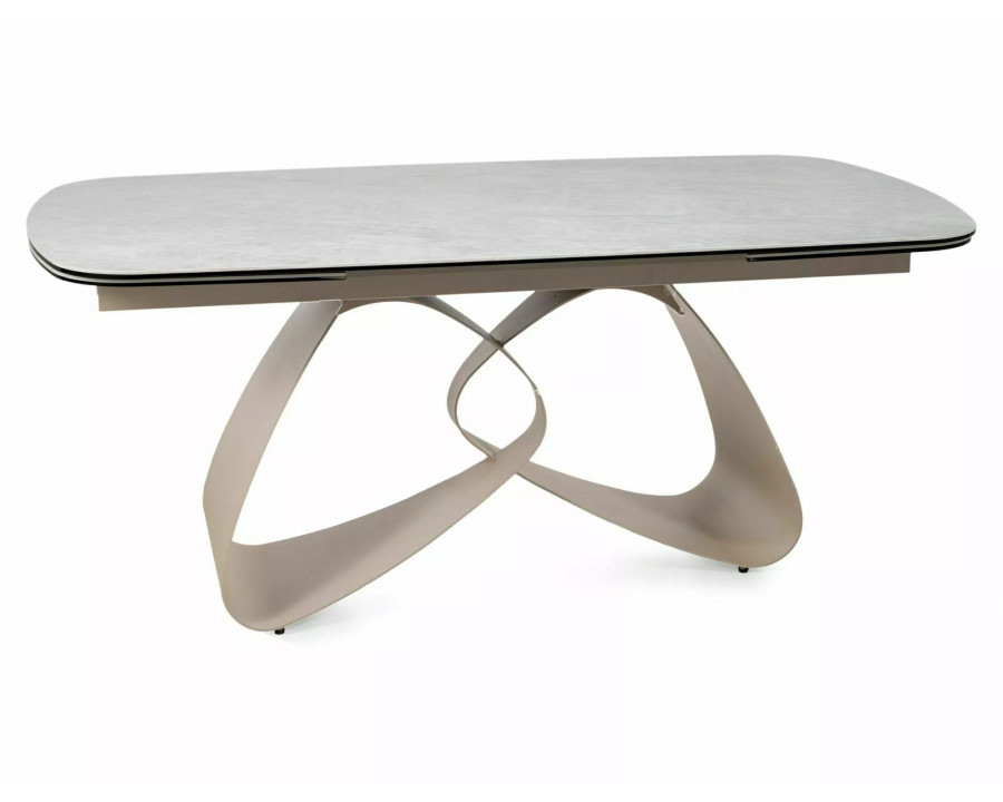 Стіл обідній кухонний розкладний Valentino Ceramic (180–260)×98 см Кераміка Беж / Кашемір каркас