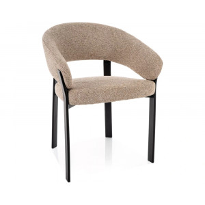 Стілець кухонний обідній м'який Nagoja Бежева тканина / Чорний каркас