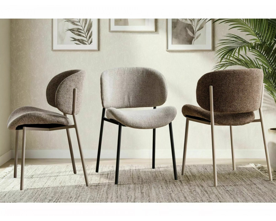 Стілець кухонний обідній м'який Kiso Noelle Темно-бежева тканина / Кашемір каркас