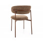 Стілець кухонний обідній м'який Elton D Капучіно тканина Noelle / Горіх каркас