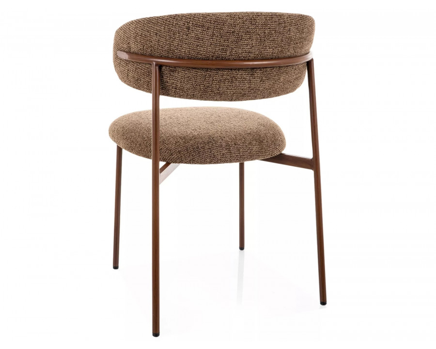 Стілець кухонний обідній м'який Elton D Капучіно тканина Noelle / Горіх каркас