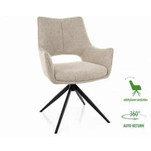 Стілець кухонний обідній м'який Fino II Бежева тканина Noelle / Чорний каркас