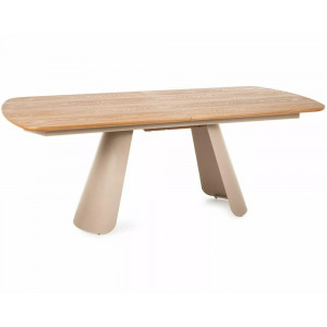 Стіл обідній кухонний розкладний Canon (200–240)×100 см Дуб / Кашемір каркас