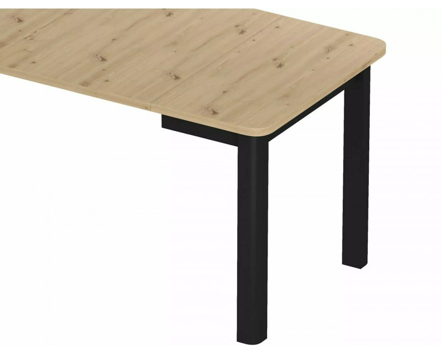 Стіл обідній кухонний розкладний Oskar (120–200)×80 см Ламінована плита Дуб / Чорний каркас