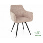 Стілець кухонний обідній м'який Ballo Leo Бежева тканина / Чорний каркас