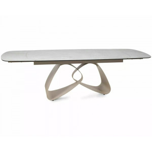 Стіл обідній кухонний розкладний Valentino Ceramic (180–260)×98 см Кераміка Беж / Кашемір каркас