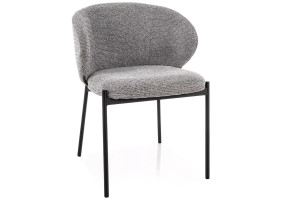Стілець кухонний обідній м'який Kioto Сіра тканина / Чорний каркас