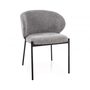Стілець кухонний обідній м'який Kioto Сіра тканина / Чорний каркас