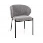 Стілець кухонний обідній м'який Kioto Сіра тканина / Чорний каркас