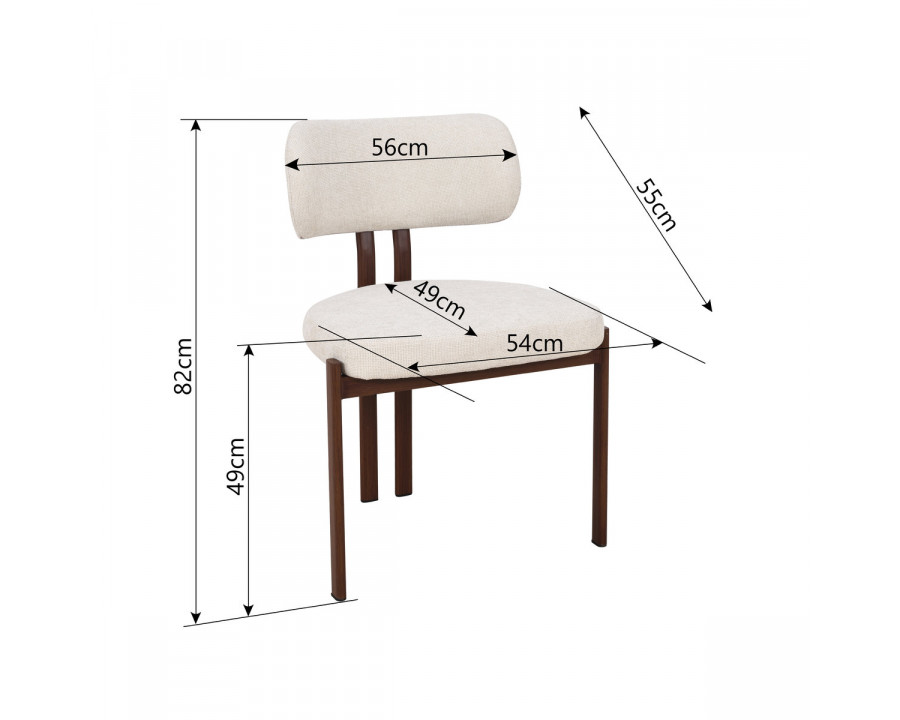 Cтілець кухонний TANO горіх метал/бежева тканина