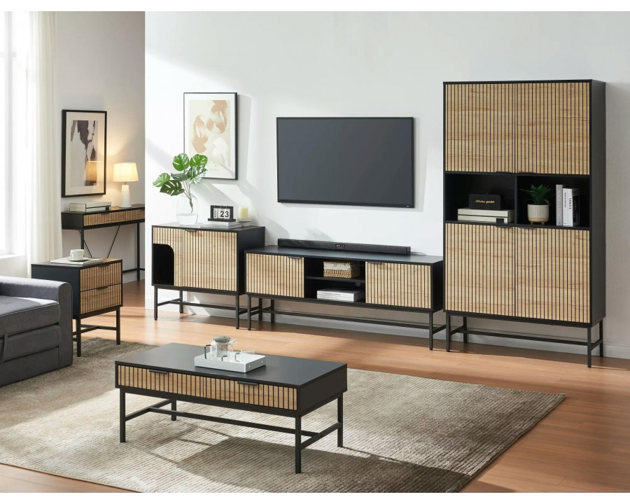Тумба RTV MAGO RTV1 40х150 дуб / чорний мат MAGORTV1