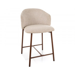 Напівбарний стілець кухонний Osaka H-2 Світло-бежева тканина / Горіх каркас