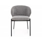 Стілець кухонний обідній м'який Kioto Сіра тканина / Чорний каркас