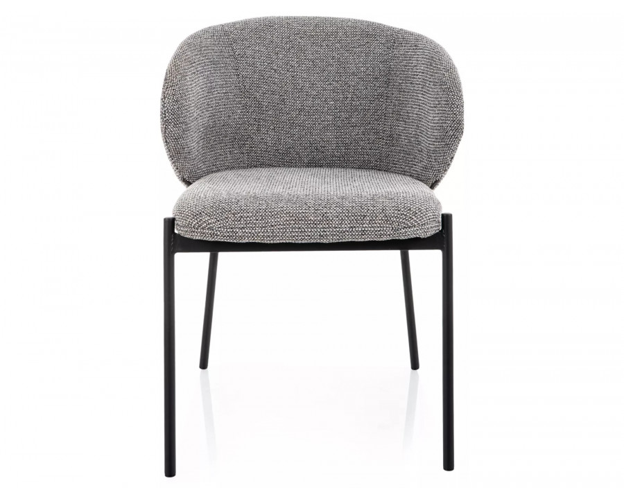 Стілець кухонний обідній м'який Kioto Сіра тканина / Чорний каркас