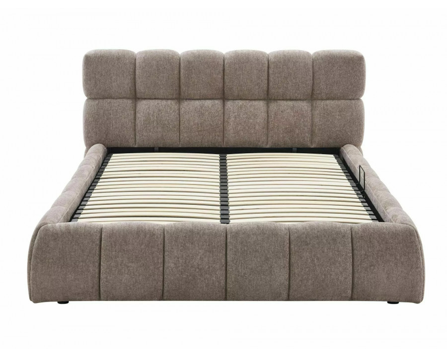 Ліжко полуторне м'яке Parma Raven 140×200 Темно-бежева тканина