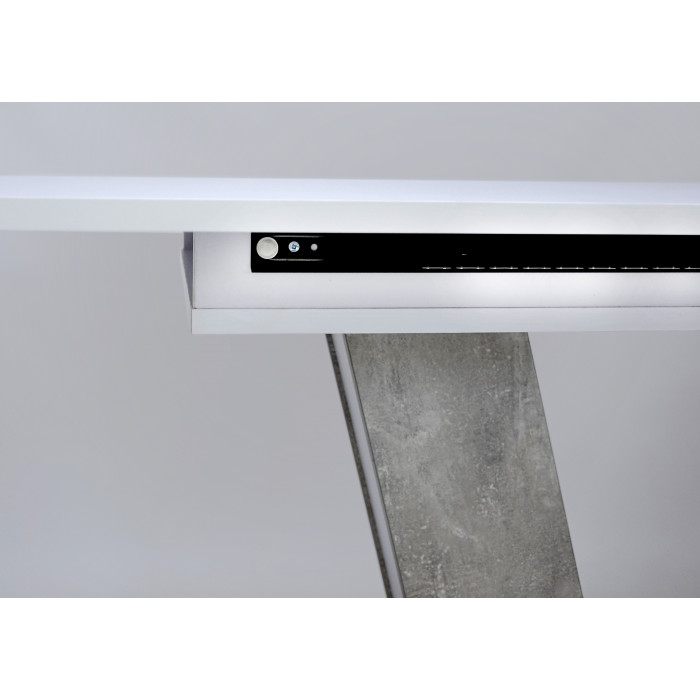 Стіл обідній Torino 140(180)x80 Біла Аляска / Індастріал
