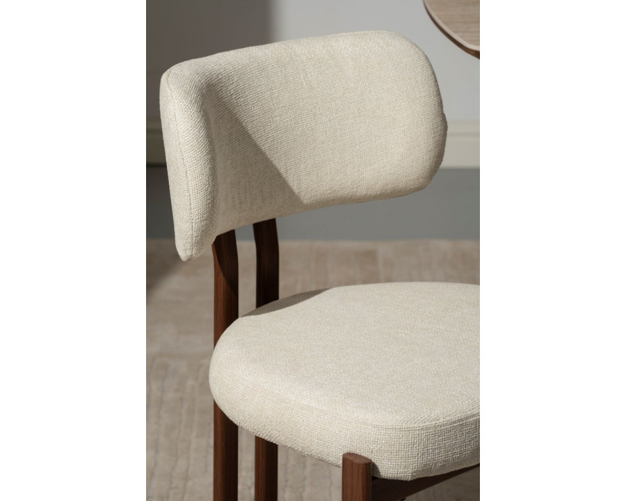 Cтілець кухонний TANO горіх метал/бежева тканина