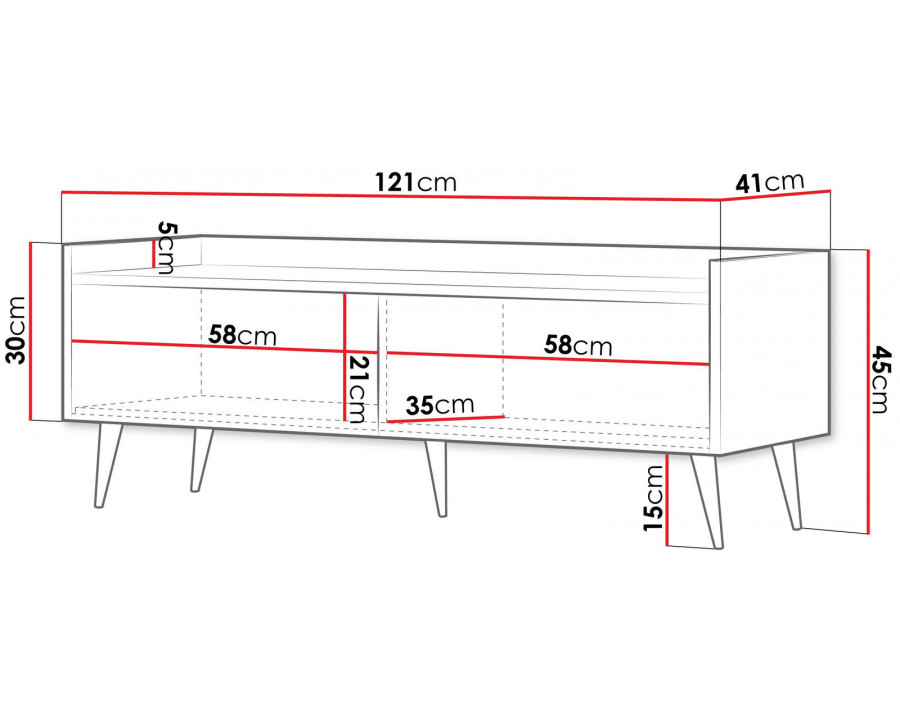 Тумба під телевізор ADEMO REG 7 121х45х41 горіх / горіх