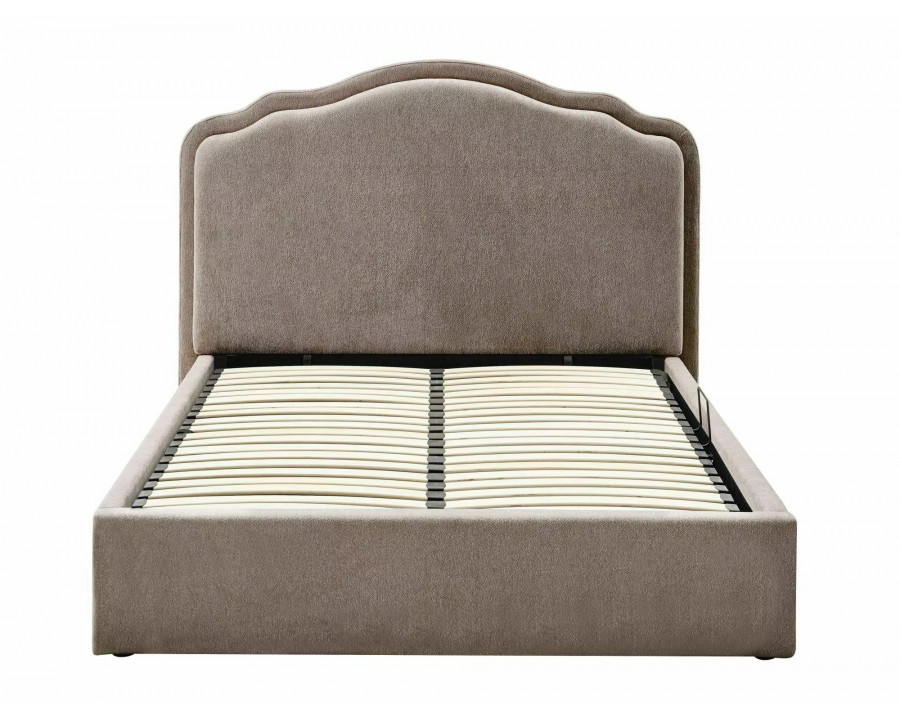 Ліжко двоспальне м'яке Florencja Raven 160×200 Темно-бежева тканина
