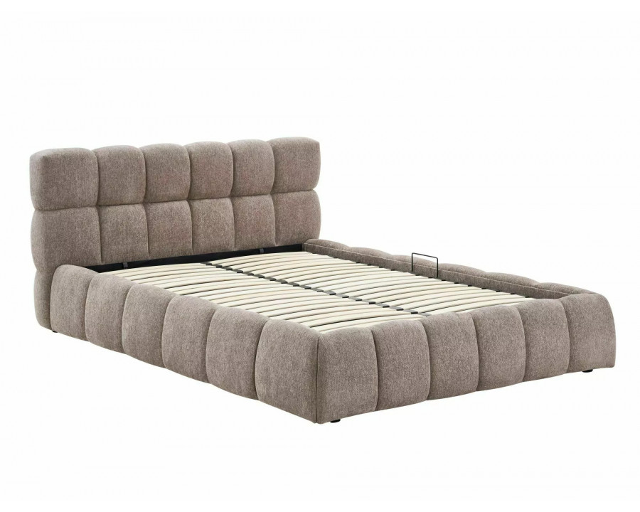 Ліжко полуторне м'яке Parma Raven 140×200 Темно-бежева тканина