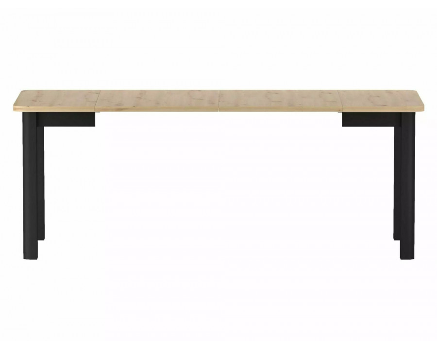 Стіл обідній кухонний розкладний Oskar (120–200)×80 см Ламінована плита Дуб / Чорний каркас